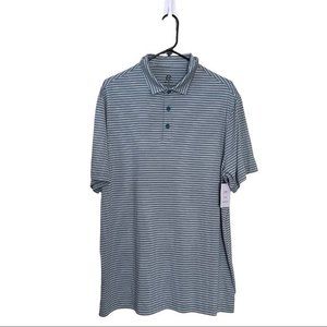 Champion Stretch Moisture Wicking UV Protection 50+  Green Striped Polo Golf